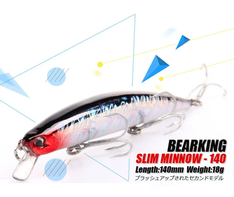 Bearking 1 шт. искусственная приманка для рыбной ловли лазерная 3D глаза 14 см 18 г
