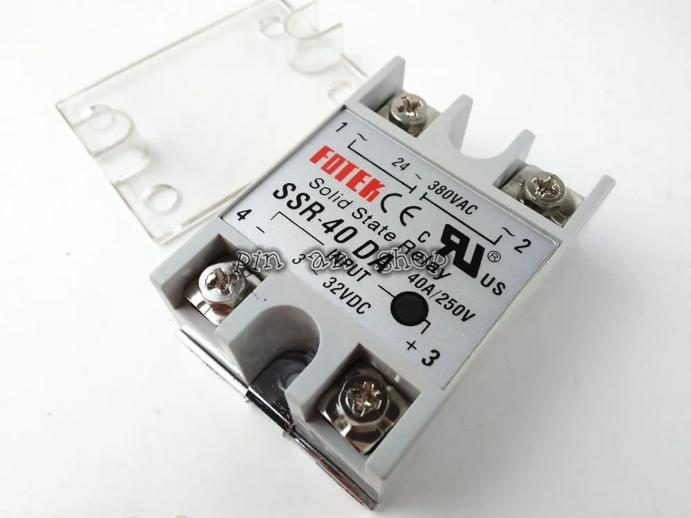 Реле SSR40DA SSR 40DA производитель 40A ssr вход 3 32VDC выход 24 380VAC 1 шт.|40a relay|ssr relay40a |