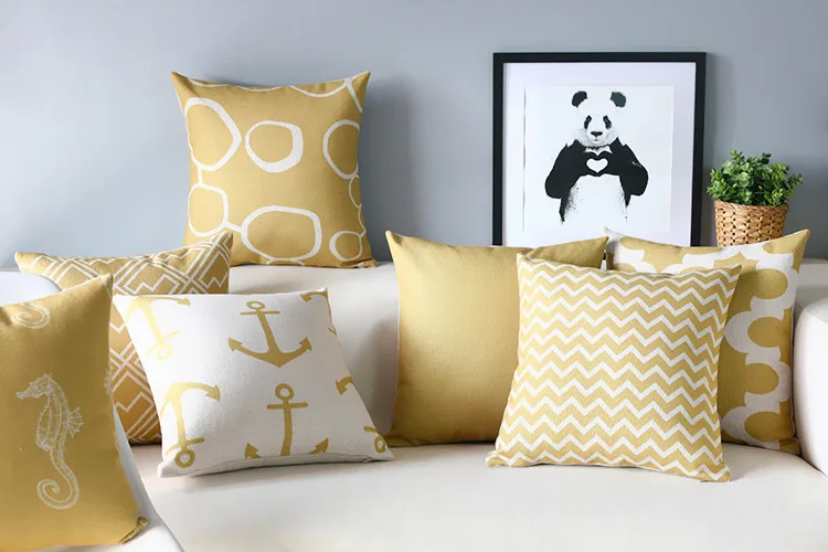 Европейская классическая Желтая подушка s простая Геометрическая красная для