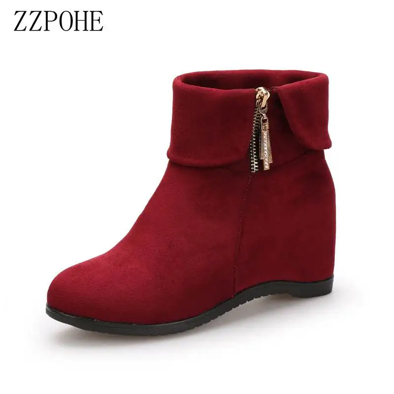 ZZPOHE/модные женские ботинки из мягкого флока теплые плюшевые зимние удобные
