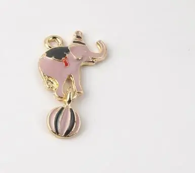 Ivory pink MRHUANG 10 шт./лот цирковой слон медведь на шаре Подвеска из эмали сплава подвесные ожерелья Браслет DIY модные ювелирные изделия аксессуары - Окраска металла: Ivory pink