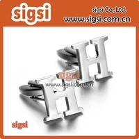 capital letter h cufflinks silver copper mens jewelry cufflinks