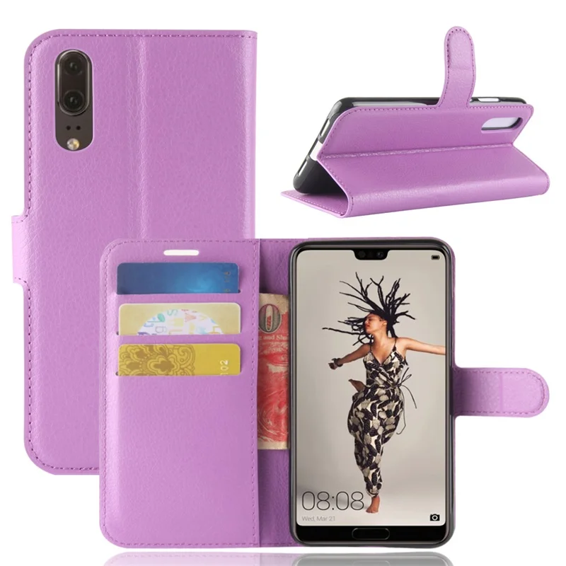 Чехол для Huawei P20 откидной кожаный силиконовый кошелек чехол с полной защитой