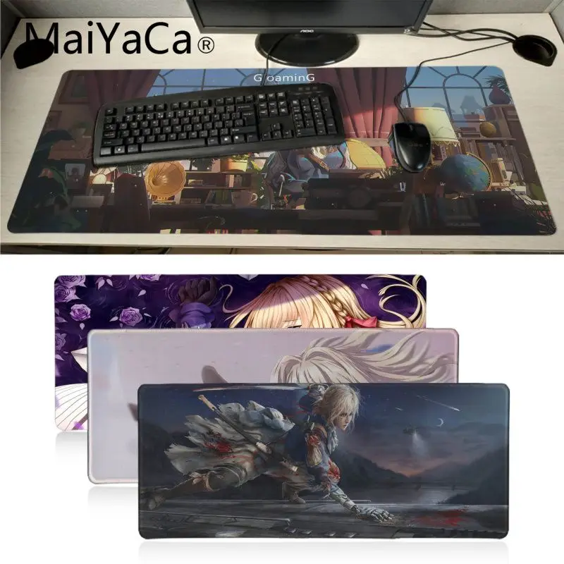 

MaiYaCa violet evergarden Rubber Mouse Durable Desktop Mousepad gamer Radiation Decorate Your Desk Non-Skid Rubber gaming mat