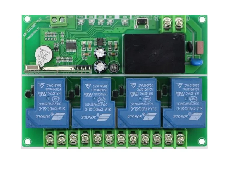 Реле беспроводное для гаражных дверей 380 в перем. Тока 4 канала 30 А|rf wireless remote