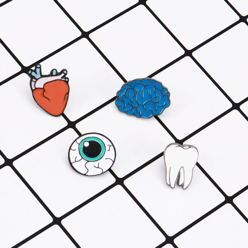 4 шт./компл. брошь с героями мультфильмов заколки для человеческих органов