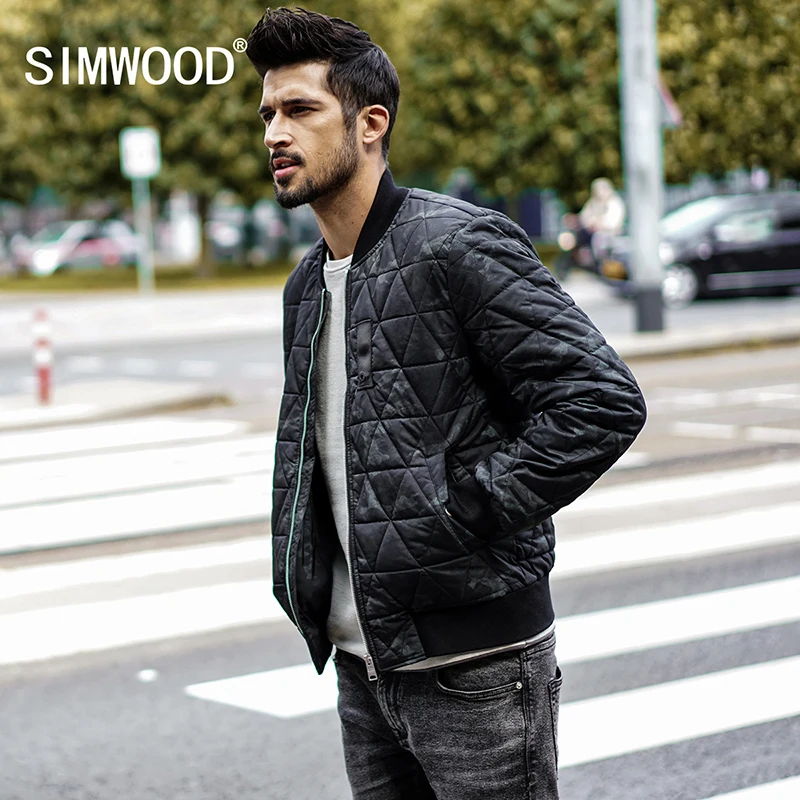 SIMWOOD модный бренд 2019 куртка бомбер мужская зимняя парка мужские пальто уличная