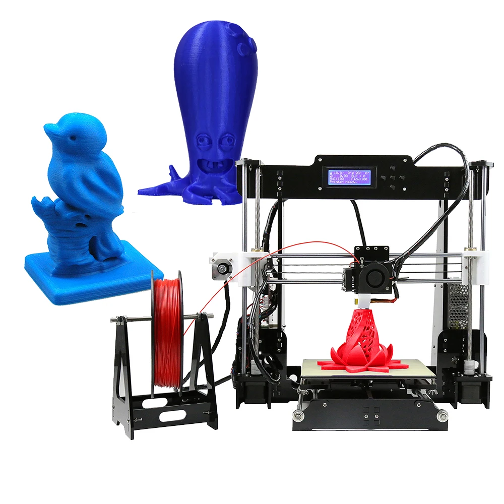 Anet A8 настольный 3d принтер наборы самостоятельная сборка 3d принтер MK8 экструдер насадка акриловая рамка ЖК-экран Стандартный с 10 м нитью