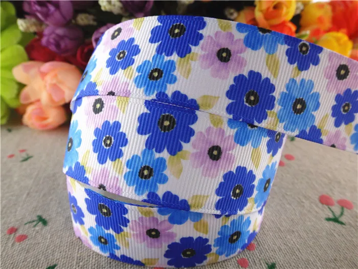 18092726 1 &quot25 мм 10 ярдов цветы напечатаны grosgrain ленты DIY банты для волос ручной работы