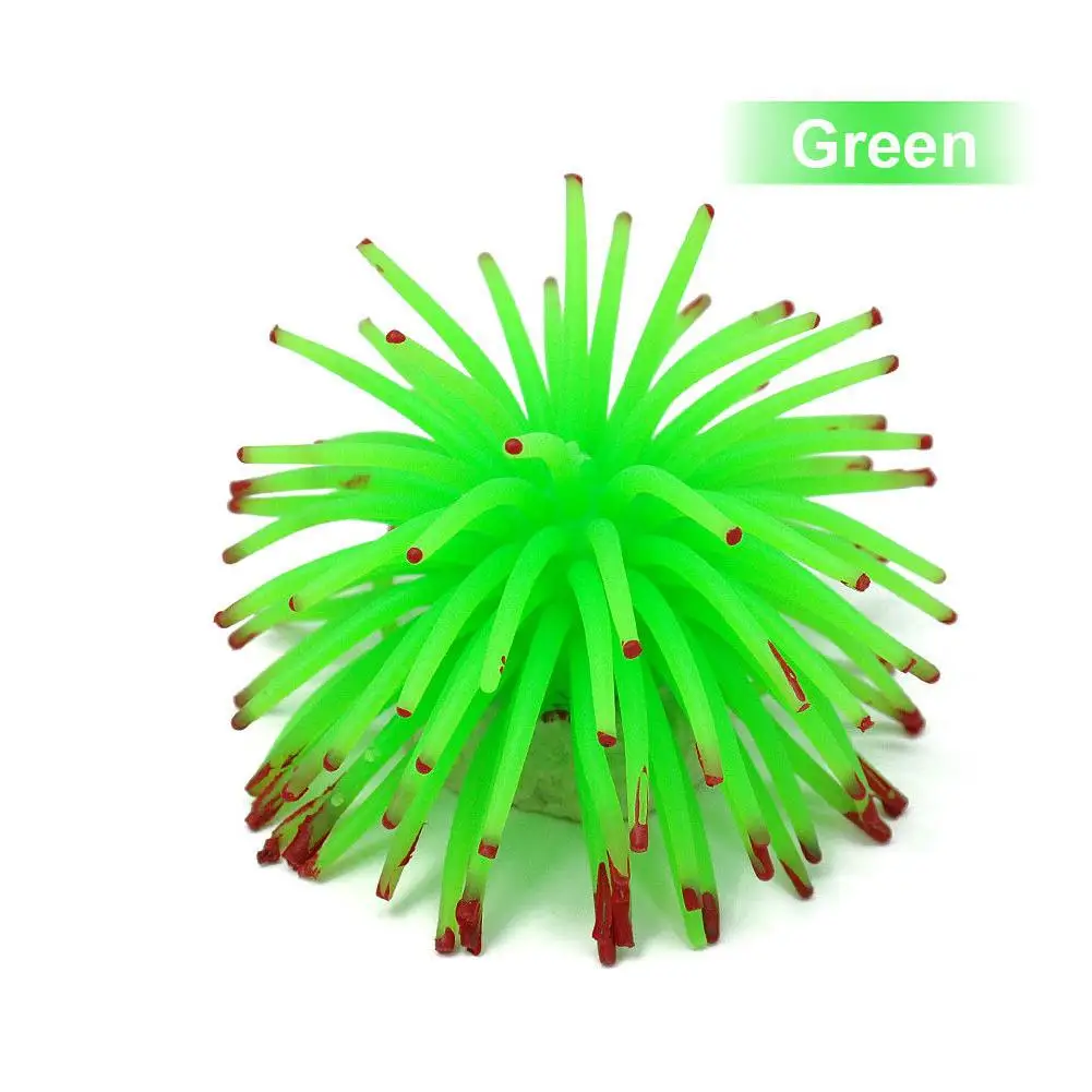 Aquarium Silicone Simulation Artificial Fish Tank Fake Coral Plant Underwater Aquatic Sea Anemone Ornament Decoration Accessory
