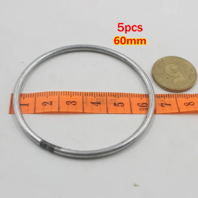60mm 5pcs 1 упак./лот большой Ловец снов круг кольцо ремесло 35-160 мм металлические кольца для мечта Ловушки для обручи висит DIY Инструменты для наращивания волос аксессуары - Цвет: 60mm 5pcs