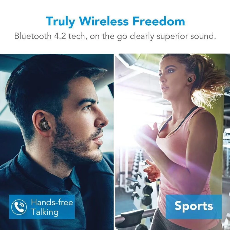 HAAYOT настоящие беспроводные наушники стерео Bluetooth со встроенным HD микрофоном