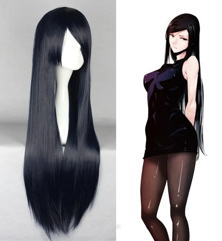 Japan Anime Prison School women kurihara mari cosplay wig role play dark blue long hair costumes |