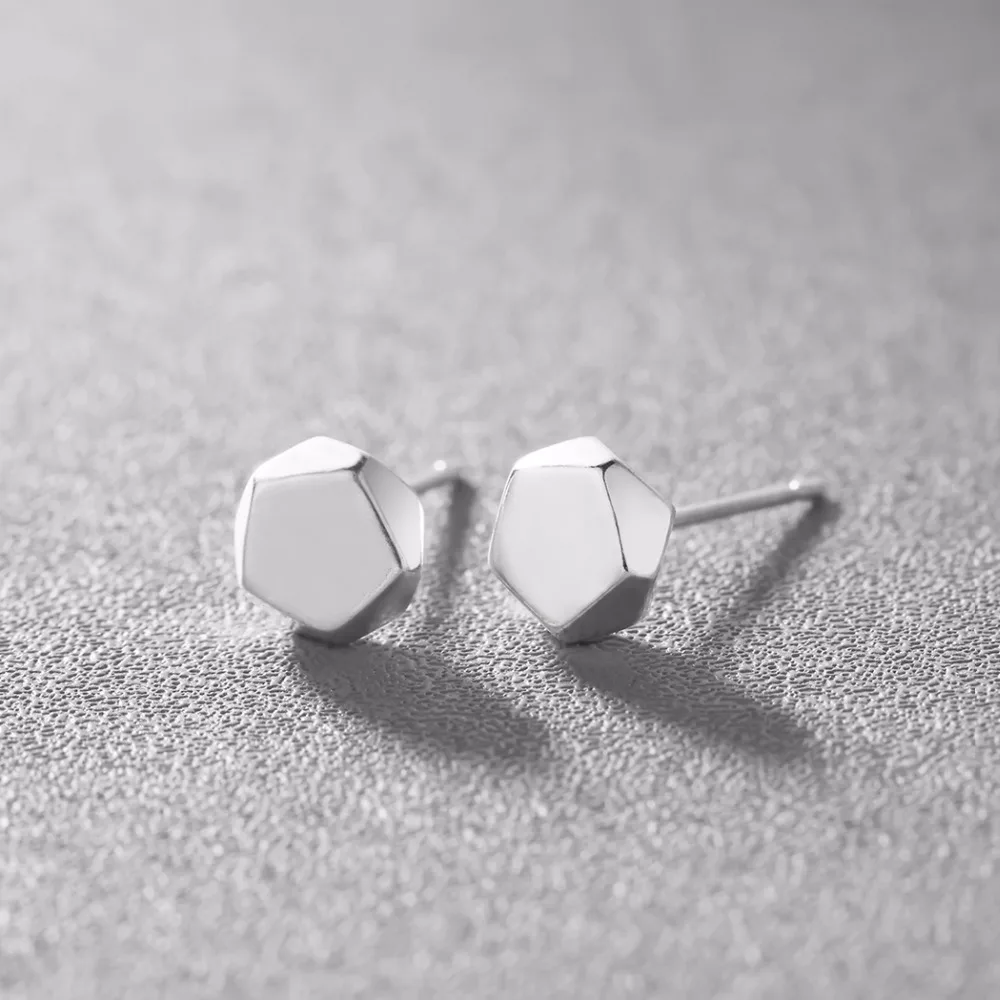 Женские Геометрические серьги-гвоздики Kinitial из стерлингового серебра 925 пробы с