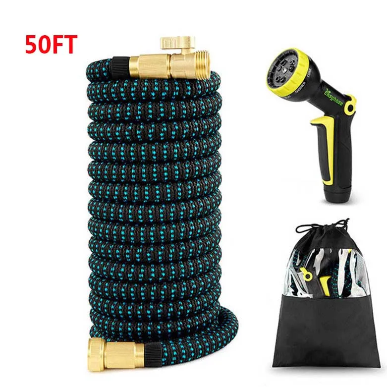 Hose set-50FT 50 футов Телескопический садовый шланг латексная трубка волшебный садовый шланг гибкий автомобильный шланг садовый шланг пластиковый водяной пистолет оружие - Цвет: Hose set-50FT