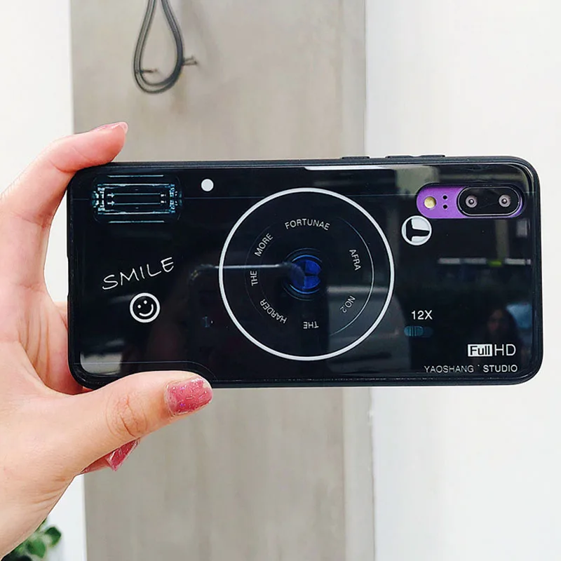 Чехол YSW с узором для камеры, стеклянный чехол для iPhone 7 Plus, чехол для iPhone XR XS Max 6S 6 7 8 Plus, чехол s, мягкий ТПУ, подставка, Funda Capa