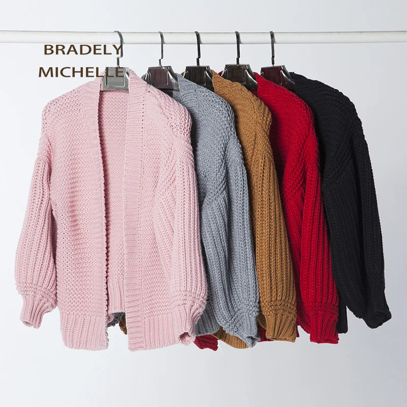 Autumn long sleeve hand knitted sweaters women casual loose comfortable winter outer upper ladies cardigans tops |