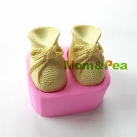 mompea 0414 shoes with bowknots shaped silicone soap mold cake decoration fondant cake 3d mold food grade silicone mould