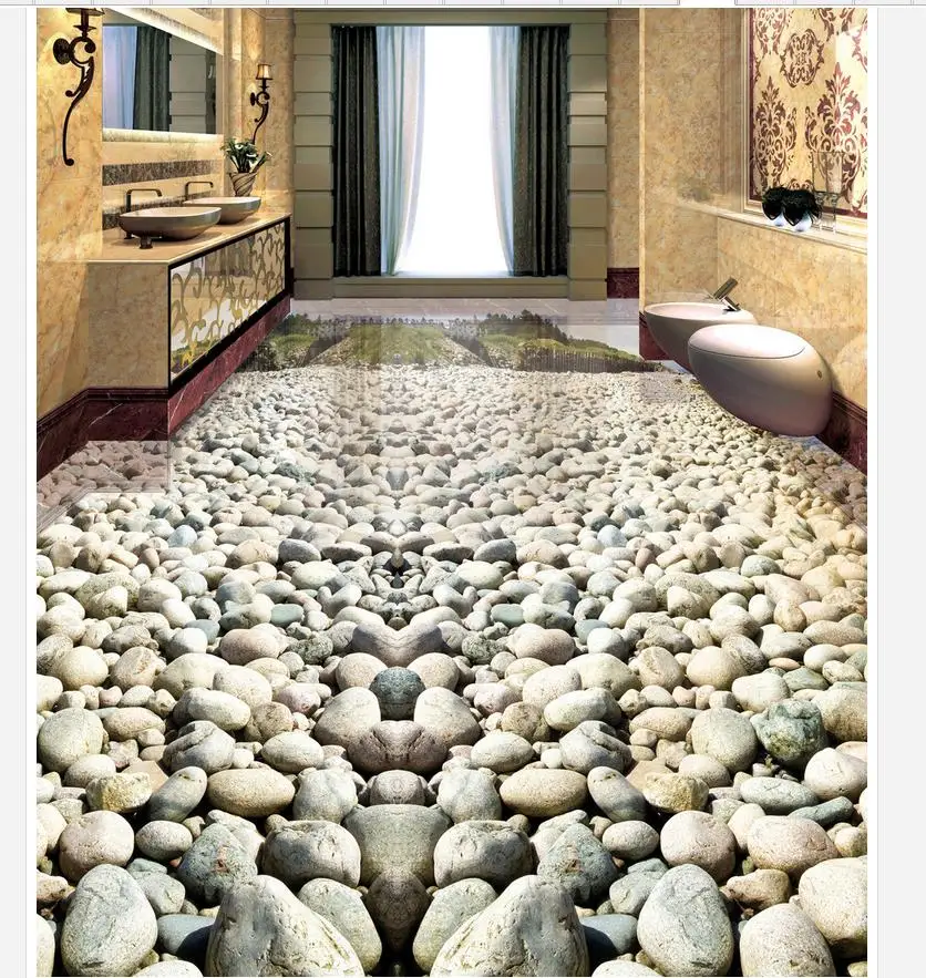 Домашний декор морской берег каменная дорога гостиная ванная комната 3d
