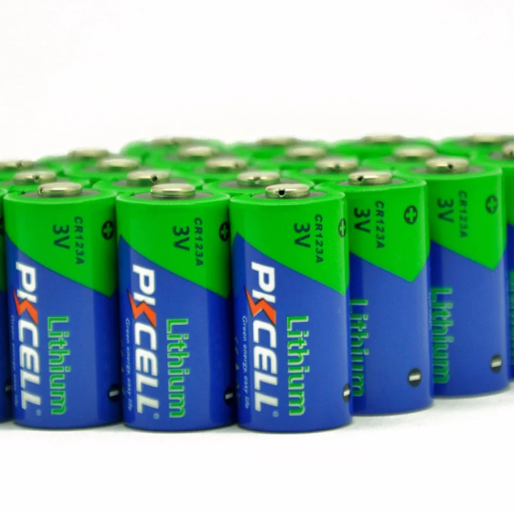 100 x PKCELL 3V CR123A литиевые батареи CR123 123A 16340 CR17345 неперезаряжаемая батарея для Камеры