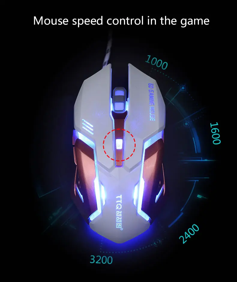 TTQ USB игровая клавиатура мышь геймер профессиональный набор Razer Led игровая мышь механическая клавиатура набор проводной 2000 точек/дюйм геймерский набор