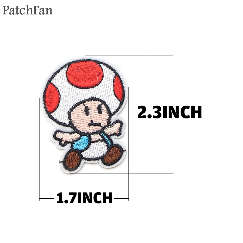 Patchfan Супер Марио аппликационные заплатки Сделай Сам железо на para обуви джинсы мешок рубашка одежда Джерси стикер в стиле панк вышитый значок A1829