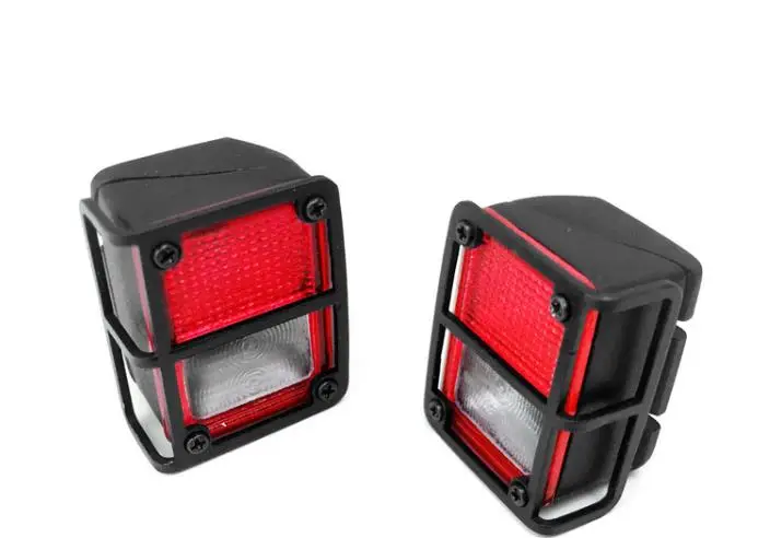 Задние фонари и Металл LED решетка для 1/10 масштаб rc wrangler осевой SCX10 AX90027 AX90028 AX90035 AX90034 джип JK рок Гусеничный - Цвет: with grille