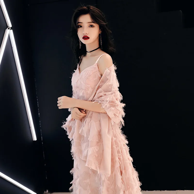 Weiyin 2019 элегантные вечерние платья кружевные длинные с v образным вырезом