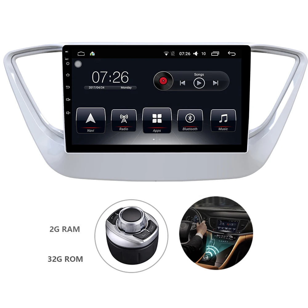 Android 7 1 автомобильный dvd плеер 2G/32G для Hyundai Verna 2017 Solaris 2016 GPS навигационная система с