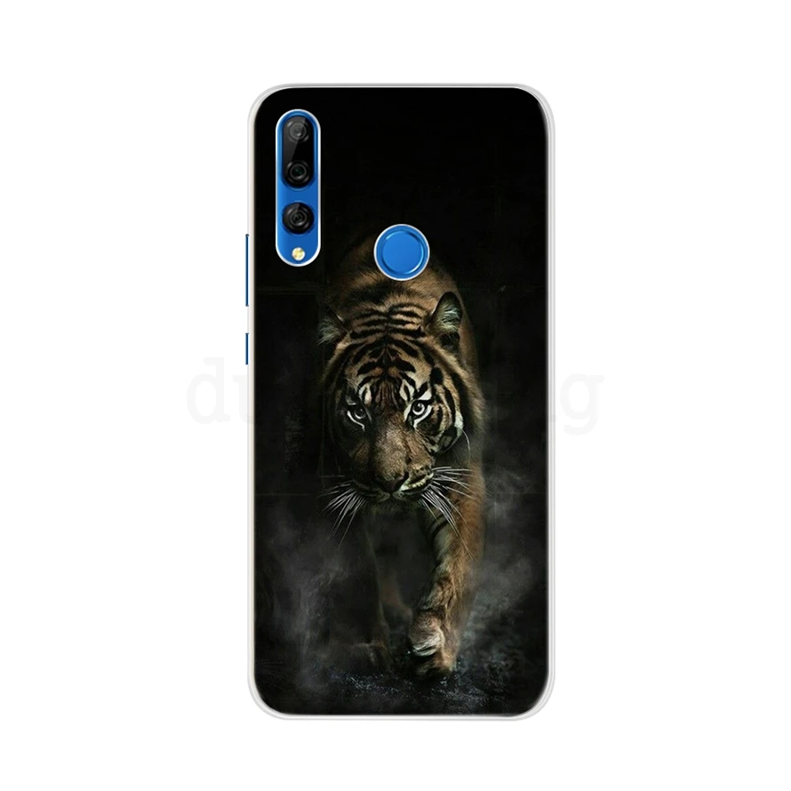 Оранжевый Для Fundas huawei P Smart Z чехол силиконовый 3D мягкий, симпатичный, из ТПУ с мультяшными цветами Прозрачный чехол для телефона для huawei P Smart Z STK-LX1 - Цвет: Оранжевый