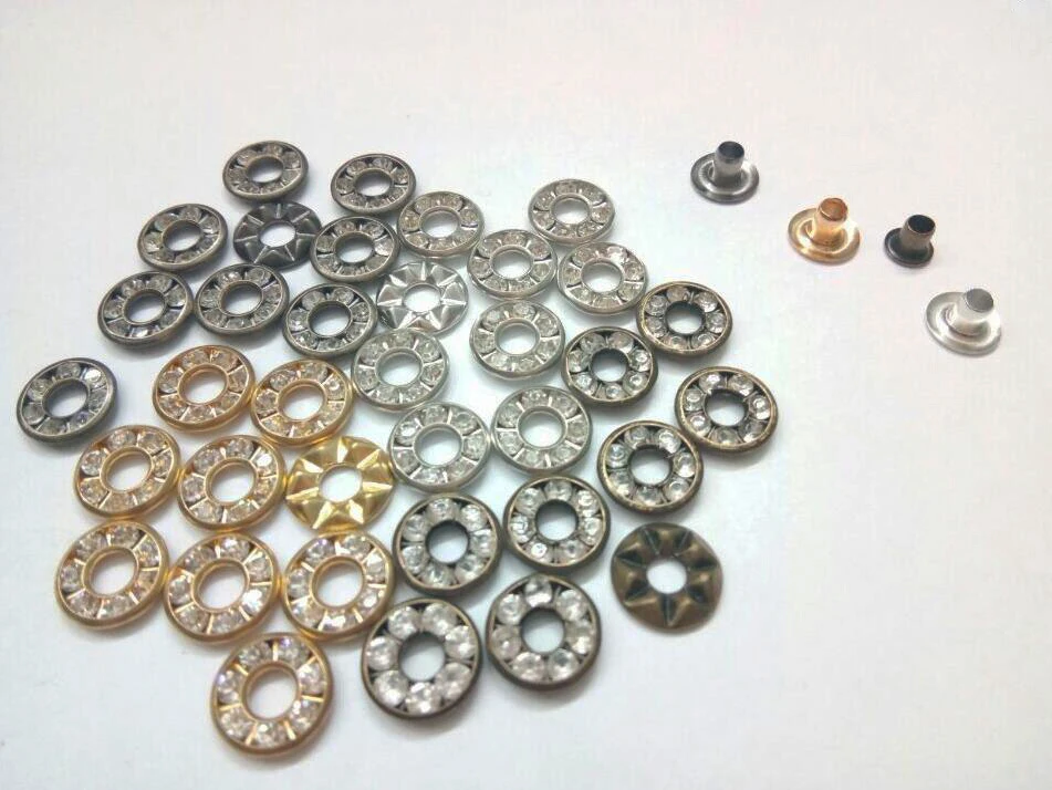 Круглые металлические латунные Стразы 9 мм 4 цвета 100 шт./упак. Люверсы с