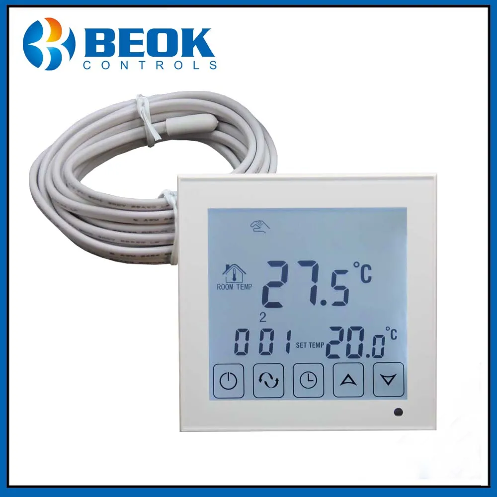 Beok TDS23-EP термостат с большим стеклянным экраном для 16A электрическая система подогрева пола русская