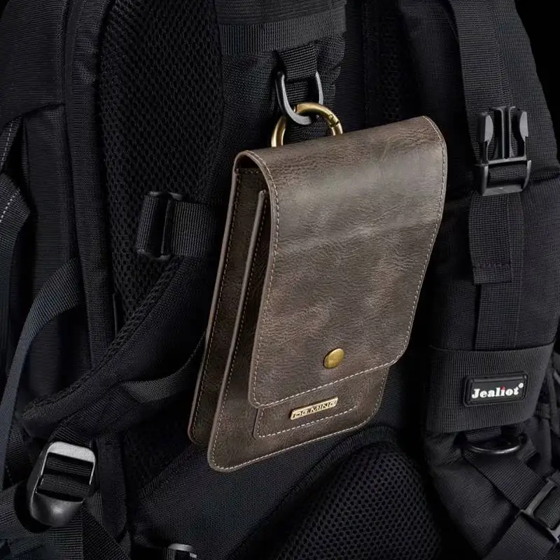 

Put Two Mobile Phone Pouch Hanging waist For All Phones Coque Iphone Case Waist Pack Luxury Leather Covers Shell Accessories Bag