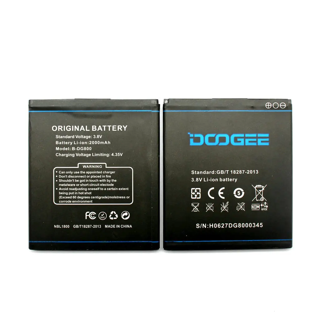 Новый 100% высококачественный аккумулятор DG800 на 2000 мАч для Doogee VALENCIA мобильный