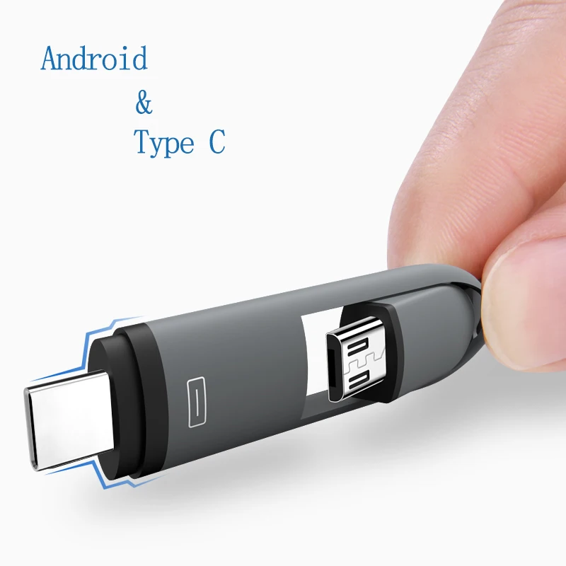 Usb type C OATSBASF 2 в 1 кабель Micro usb для samsung galaxy Note 9 S9 S8 Plus one plus 5T a8 a5 j5 s7 edge|Кабели