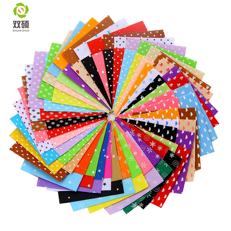 Печатные Фетр нетканые Ткань 1 мм Толщина полиэфирной ткани для Вышивание Куклы