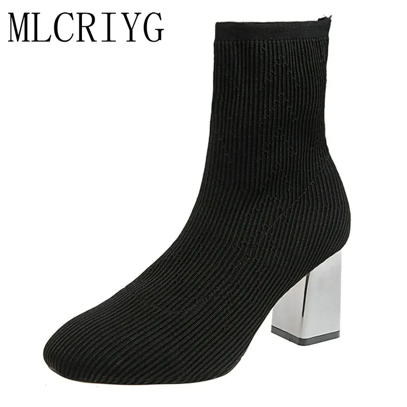 Size34-40 2019 Новое поступление элегантные весенние женские Сапоги Металлические