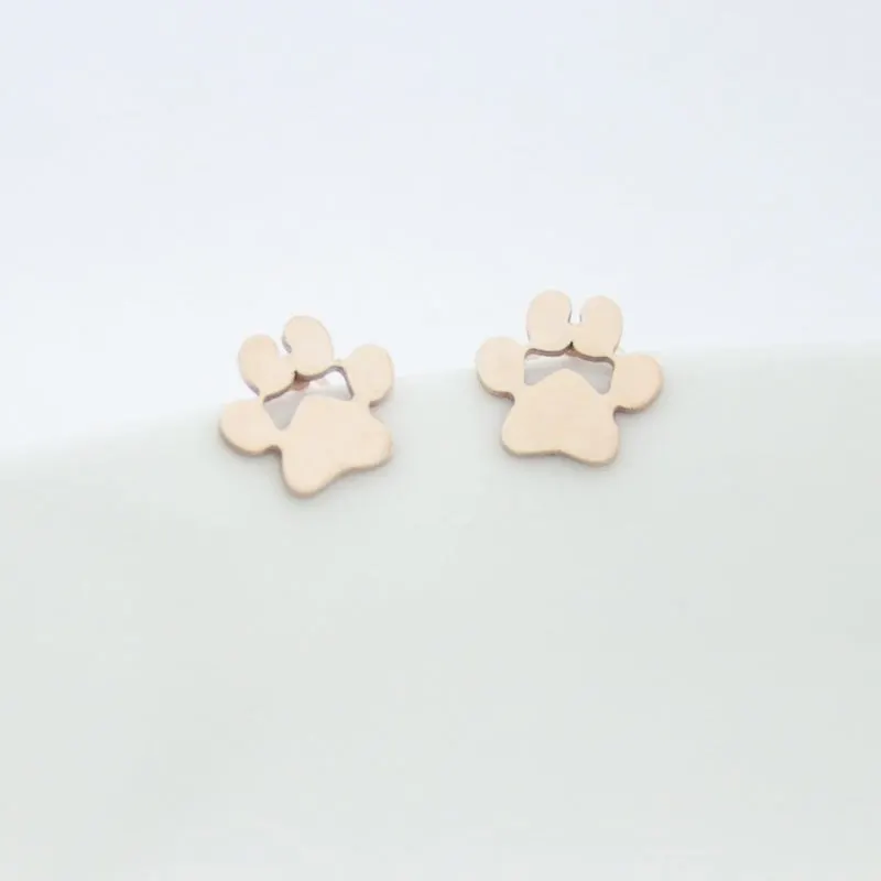 1 пара Нержавеющая сталь серьги кошачья и собачья лапка печати вакуумный