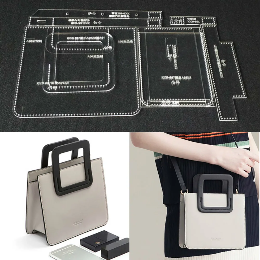 

Durable Acrylic Template Sewing Stencils Pattern For Diy Handmade Single Shoulder Bag Leather Craft Sewing Pattern 18x16.5x8cm