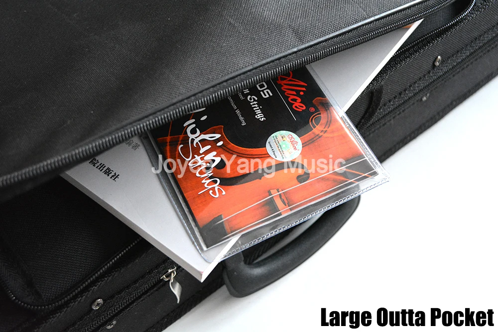 Черный прямоугольный чехол из ткани Оксфорд для скрипки с подкладкой подушки 1/8