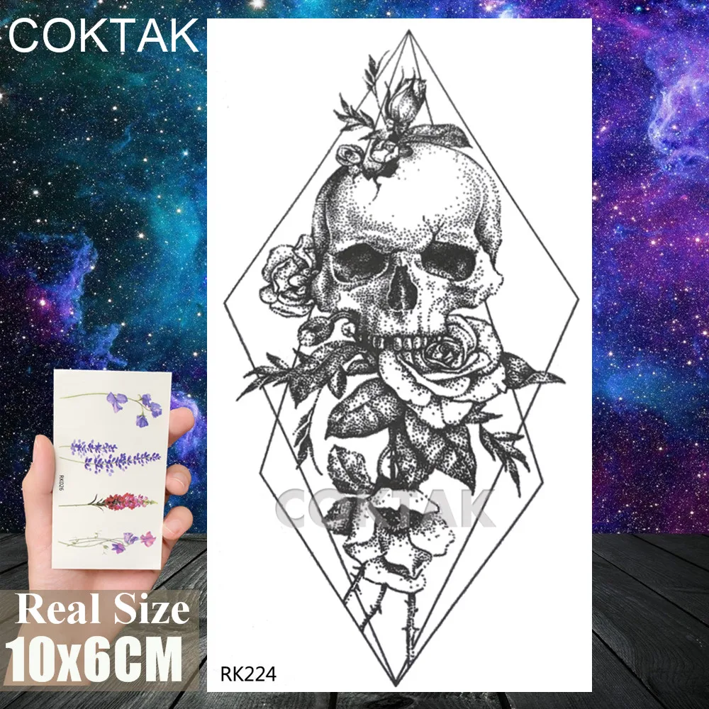 Татуировка Временная черная наклейка Геометрическая Реалистичная