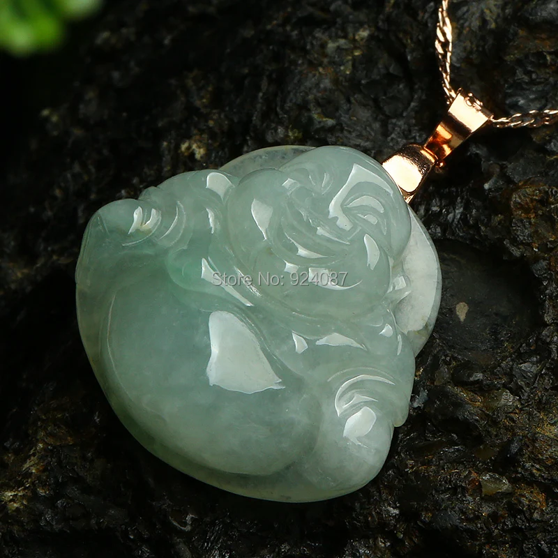 Подлинный нефритовый кулон Будды из натурального нефрита женское ожерелье Maitreya