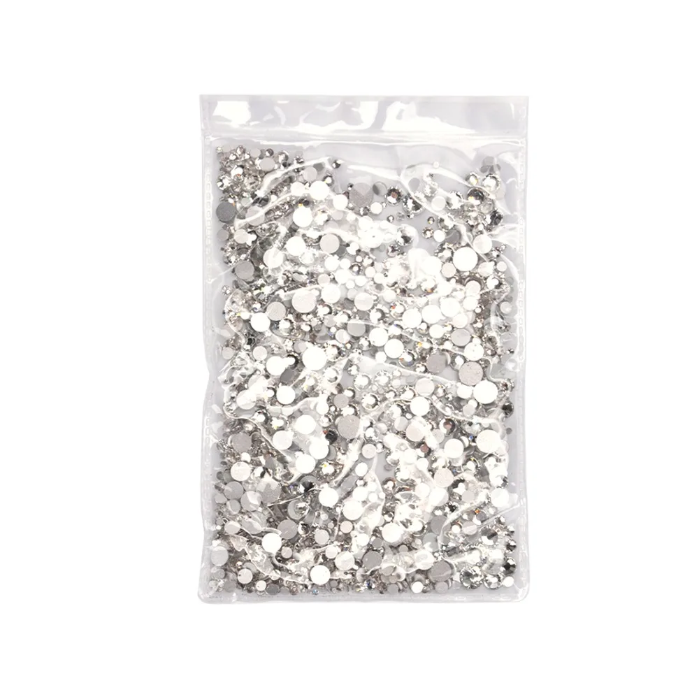 Biutee 1440 шт. хрустальные стразы для ногтей Crystal AB SS3-SS30 стразы для маникюра цвета+АВ стразы стекло для ногтей