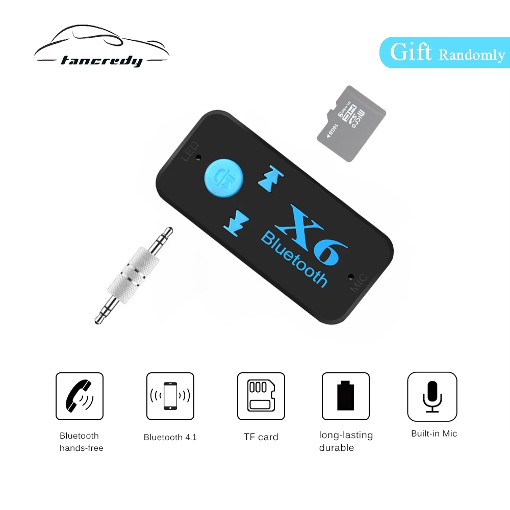 Tancredy Автомобильный Bluetooth Aux аудио приемник адаптер 3 5 мм разъем 4 1 Handsfree