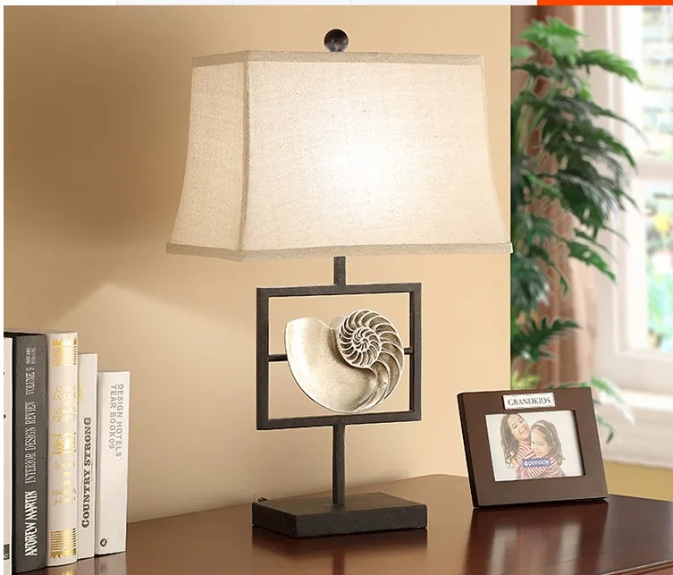 Кантри раковины настольная лампа прикроватная для спальни образец комнаты