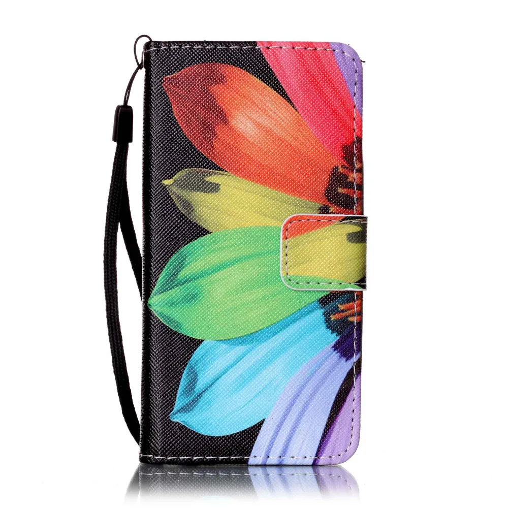 Colorful Flower Petals Leather Flip Stand Wallet Holder + Hand Strap Skin Cover Case For Samsung Galaxy A3 2016 A310 Funda Capa |
