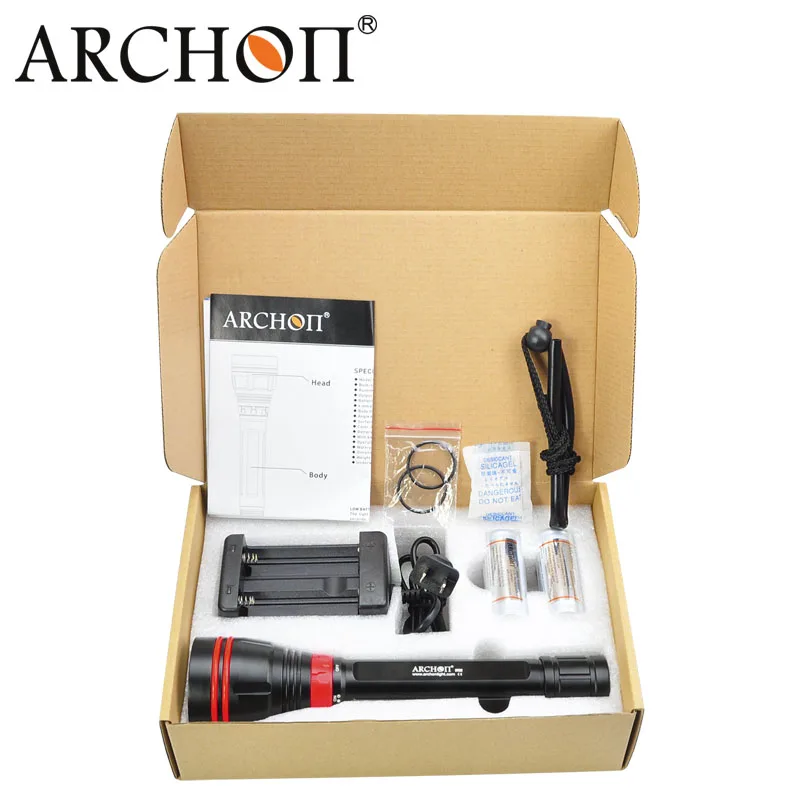 Продажа Новый ARCHON DY02 4000 люменов 6500k CREE XP-L светодиодный фонарик для дайвинга фонарик 26650 батарея