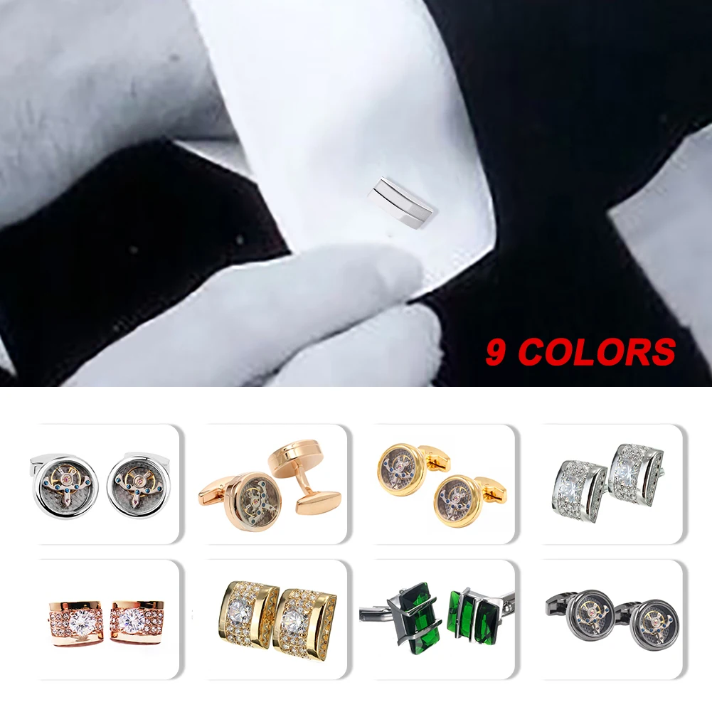 2Pcs Men Watch/Rhinestone/Fake Crystal DIY Shirt Suit Cufflinks Wedding Decor Drop Shipping | Украшения и аксессуары