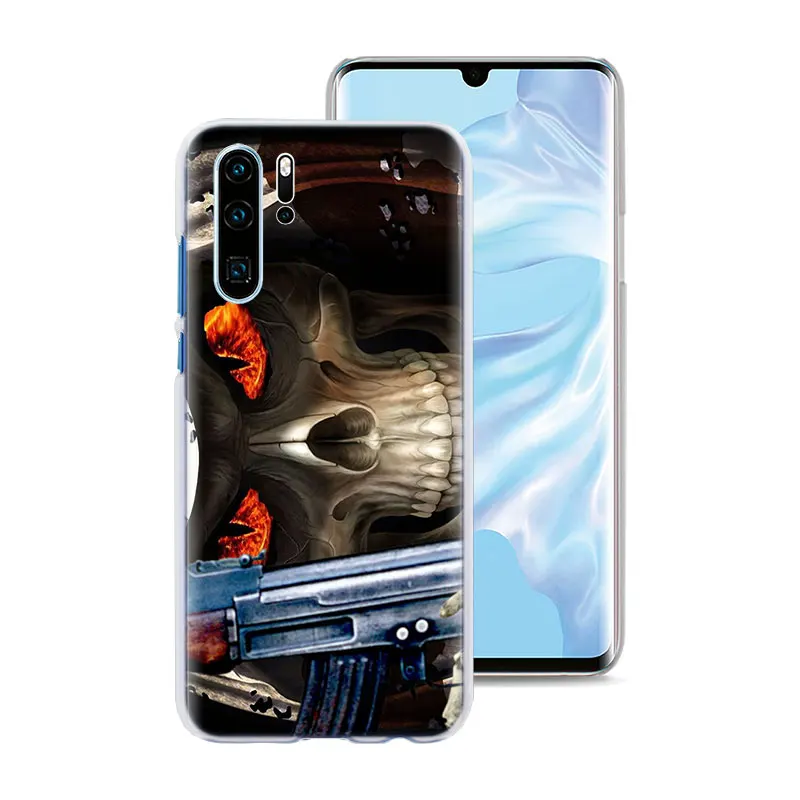 Мрачный смерть с косой Скелет Роскошный чехол для телефона для huawei P30 P30 Pro P9 P10 P20 Lite P Smart плюс вид 20 Жесткий задний Чехол бант