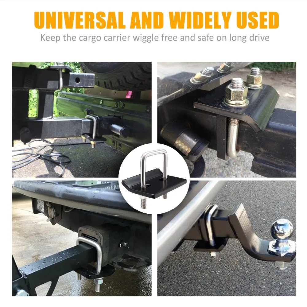 MICTUNING U-Bolt Rust Free Hitch Tightener Lock Heavy-Duty Stainless Steel Anti-Wobble Stabilizer Compatible w/ 1.25"& 2" Hitch